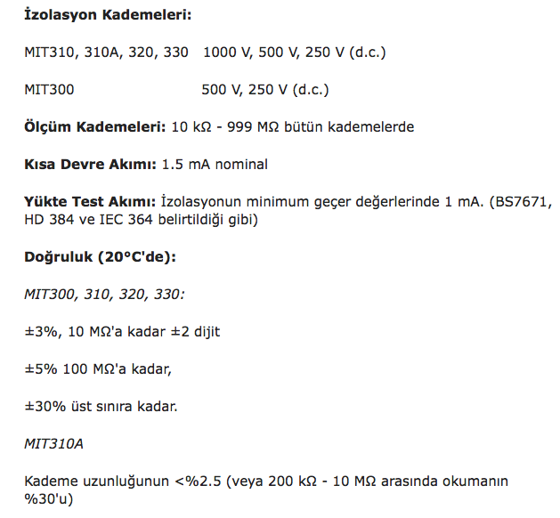 Megger MIT300 İzolasyon Megeri